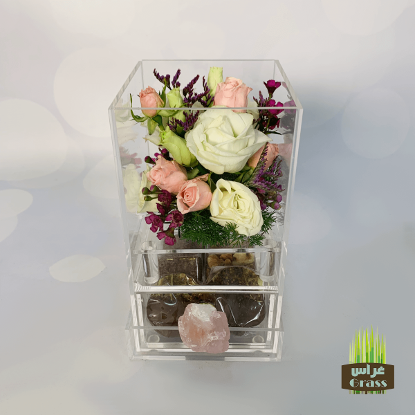 LU’CHOCO Chocolate Acrylic Box with flowers 1 LU’CHOCO Chocolate Acrylic Box with flowers 1