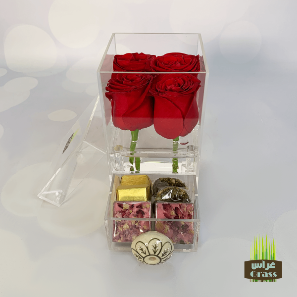 LU’CHOCO Chocolate Acrylic Box with flowers 3 LU’CHOCO Chocolate Acrylic Box with flowers 3